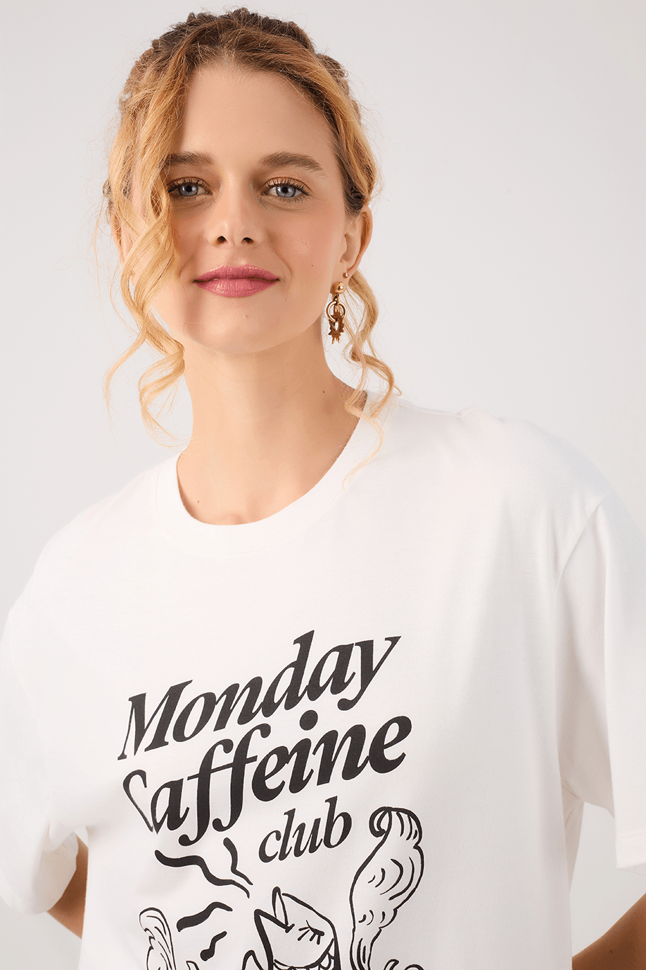 Off-White Silk "Caffeine Club" T-Shirt