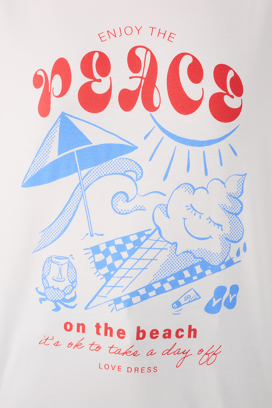 Off-White Silk "Enjoy the Peace" T-Shirt