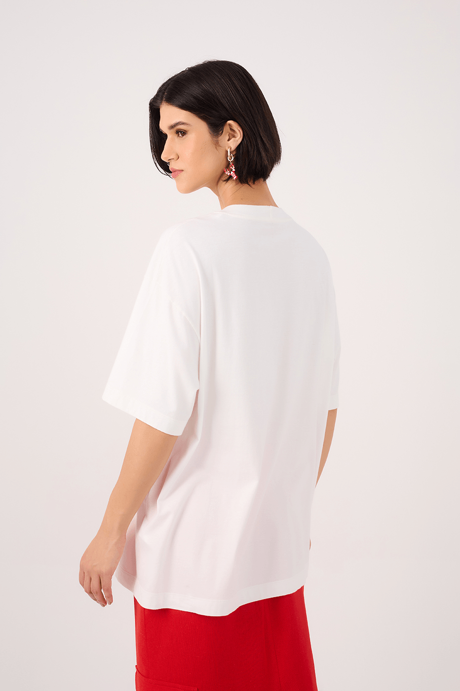 Off-White Silk "Happy Soul" T-Shirt