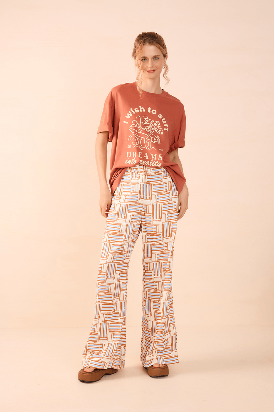Brown Silk "Dreams" T-Shirt