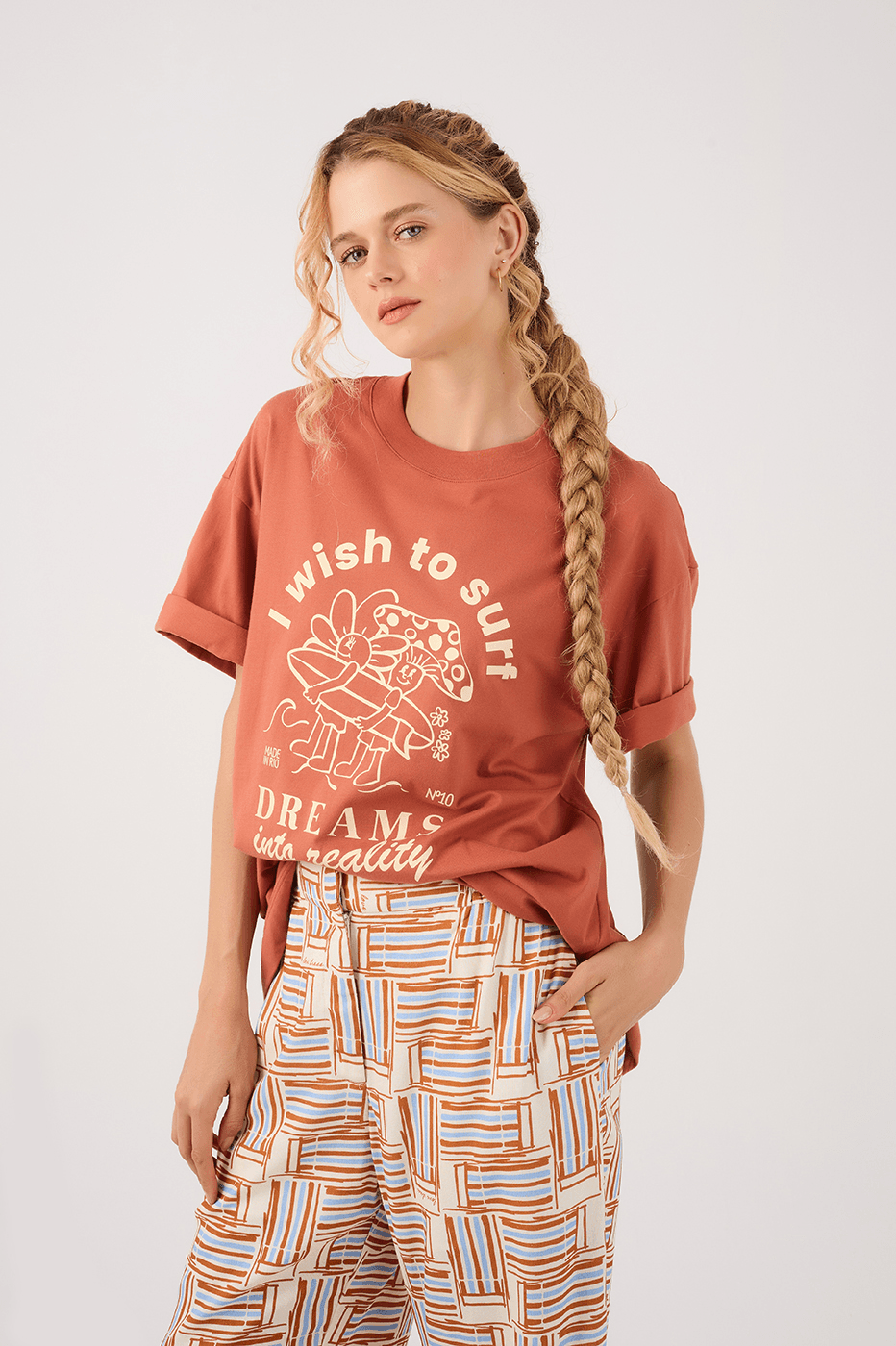 Brown Silk "Dreams" T-Shirt