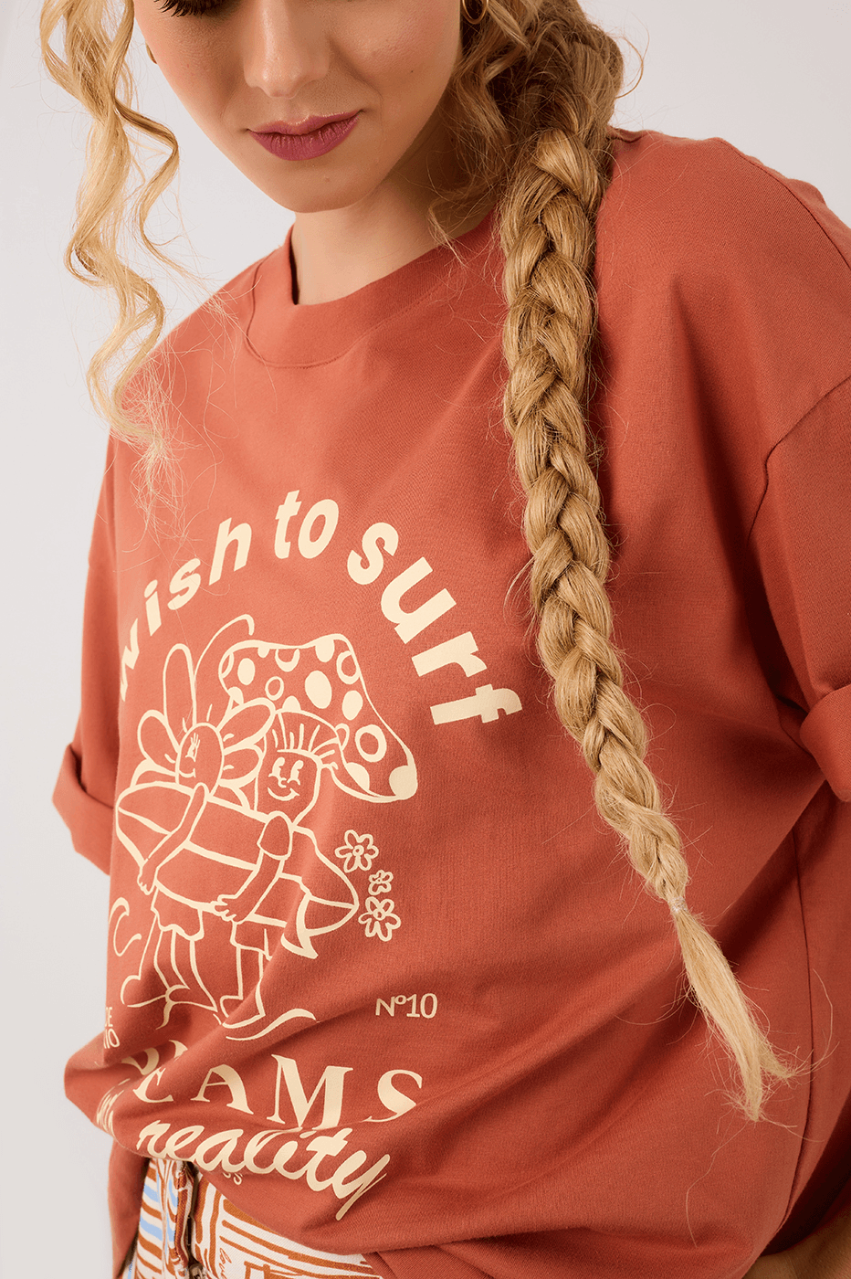 Brown Silk "Dreams" T-Shirt