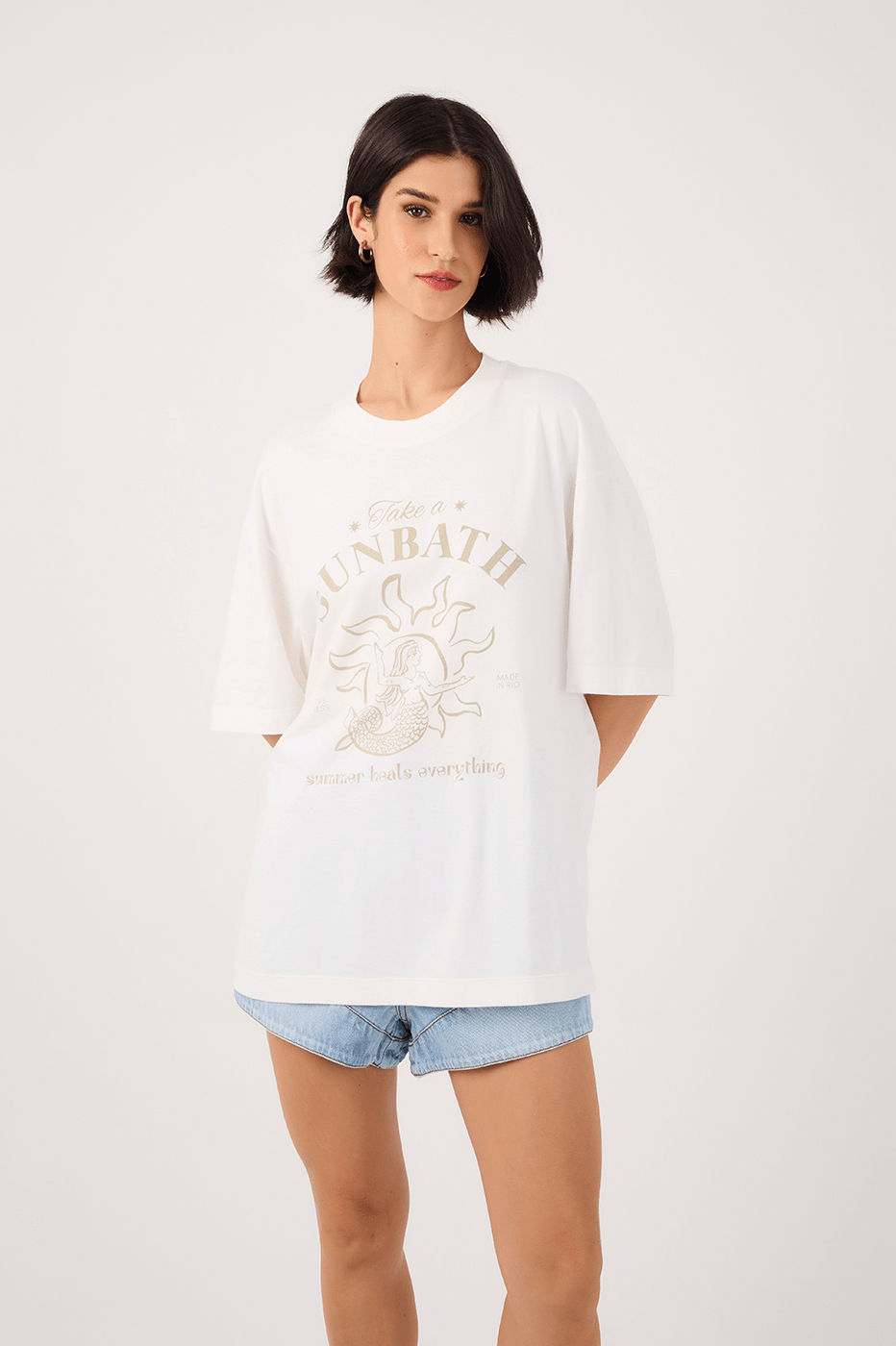Off-White Silk "Sunbath" T-Shirt