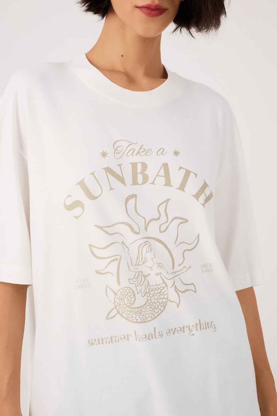 Off-White Silk "Sunbath" T-Shirt