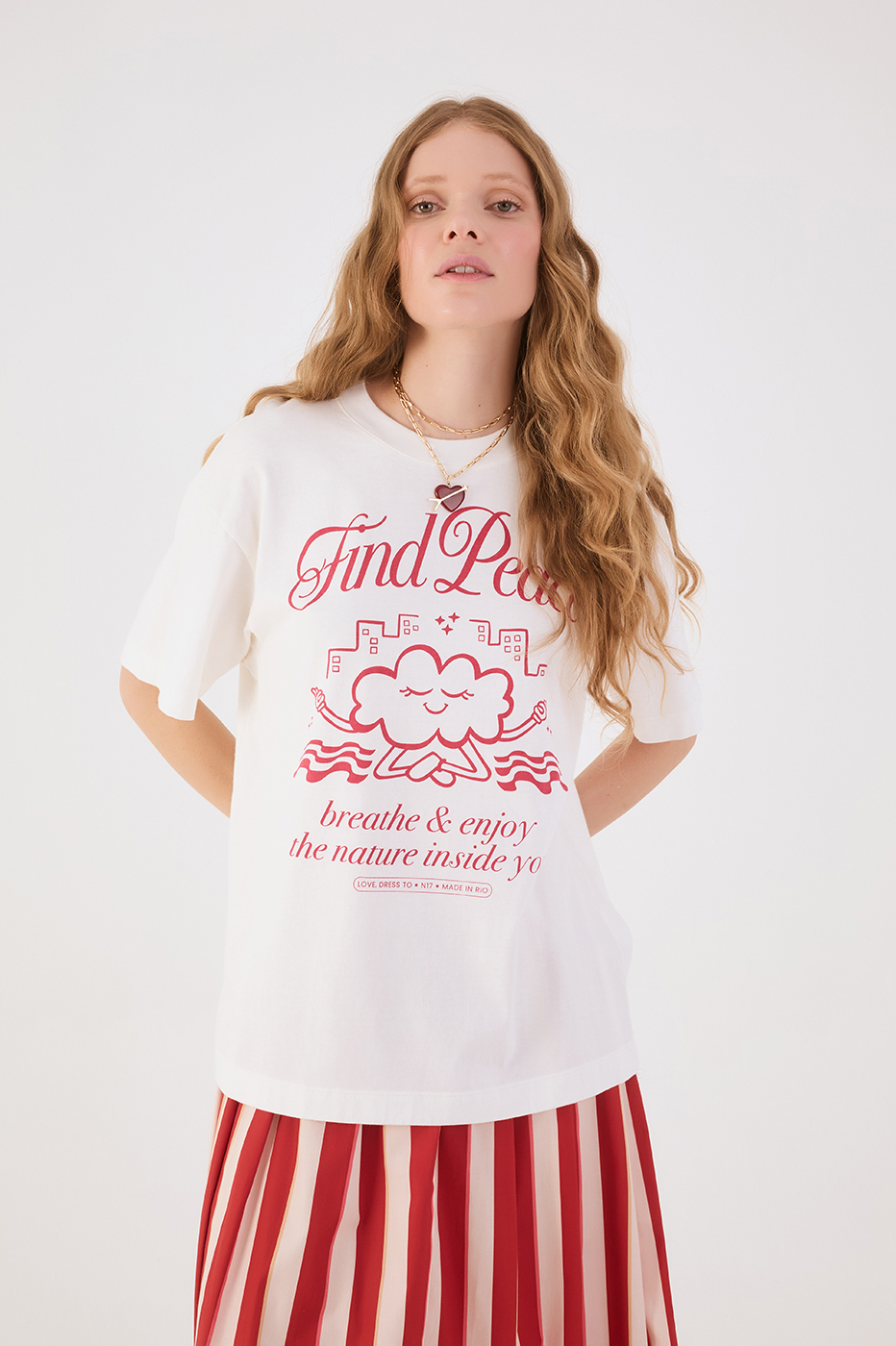 Off-White Find Peace Short Sleeve Graphic T-Shirt