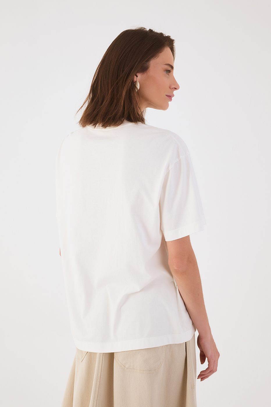 Off-White Salutation Crew Neck Short Sleeve Graphic T-Shirt