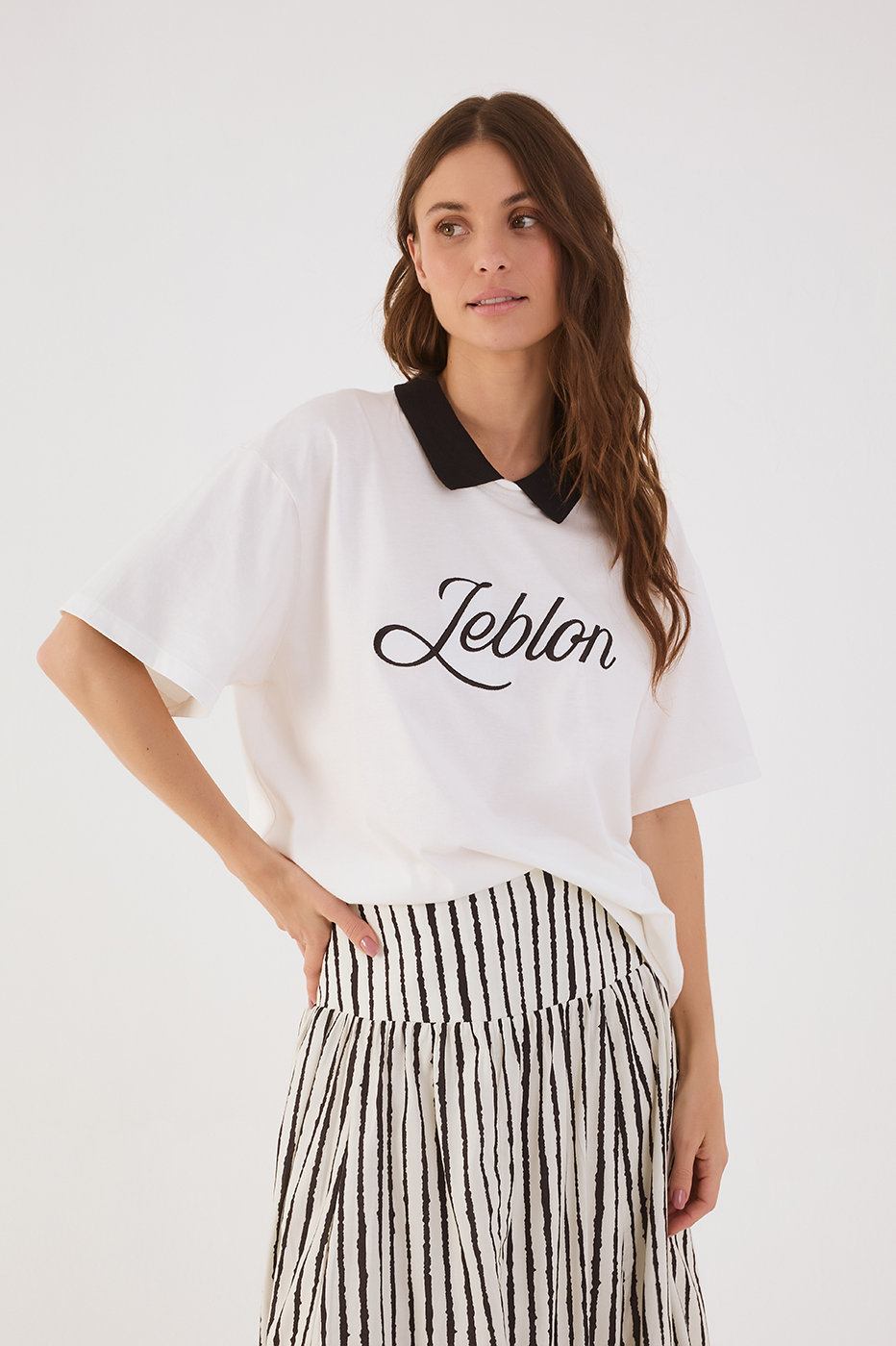 Off-White Leblon Embroidered Collared T-Shirt
