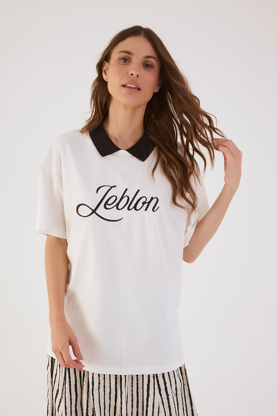 Off-White Leblon Embroidered Collared T-Shirt