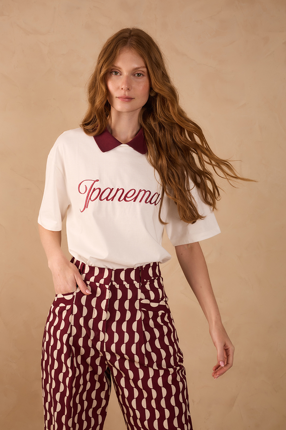 Off-White Ipanema Embroidered Collared T-Shirt