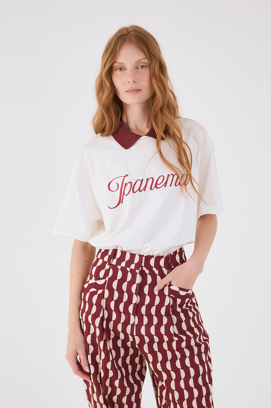 Off-White Ipanema Embroidered Collared T-Shirt