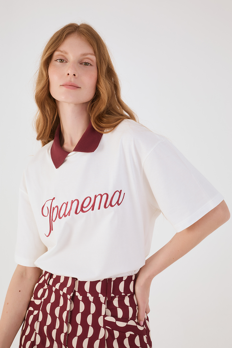 Off-White Ipanema Embroidered Collared T-Shirt