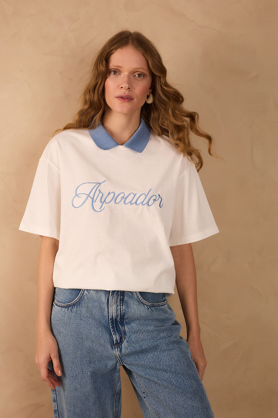 Off-White Arpoador Embroidered Collared T-Shirt