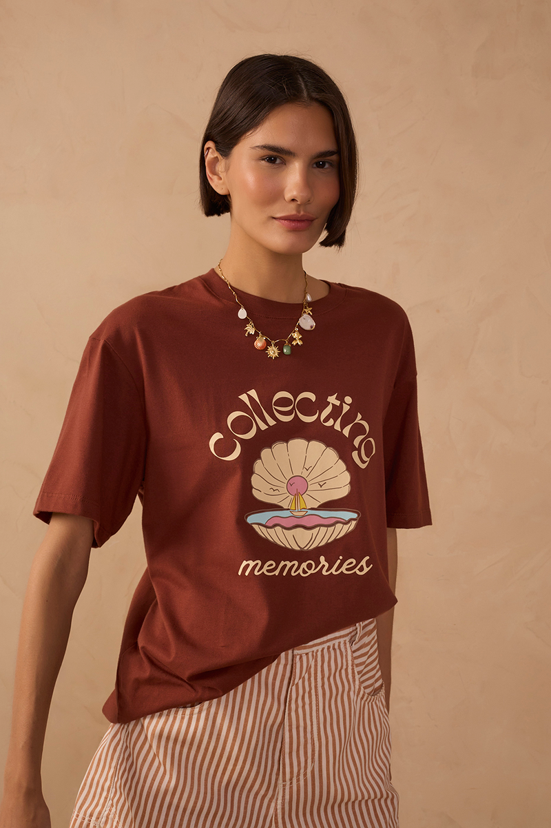Brown Memories Short Sleeve Cotton T-Shirt_1