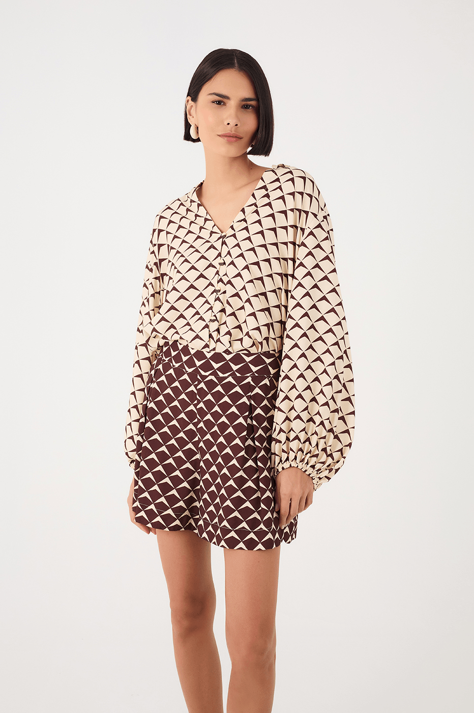 Brown Asa Delta Collared Buttoned Shirt