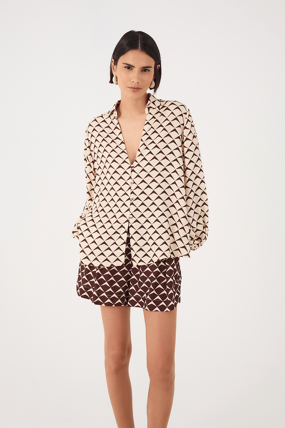 Brown Asa Delta Collared Buttoned Shirt