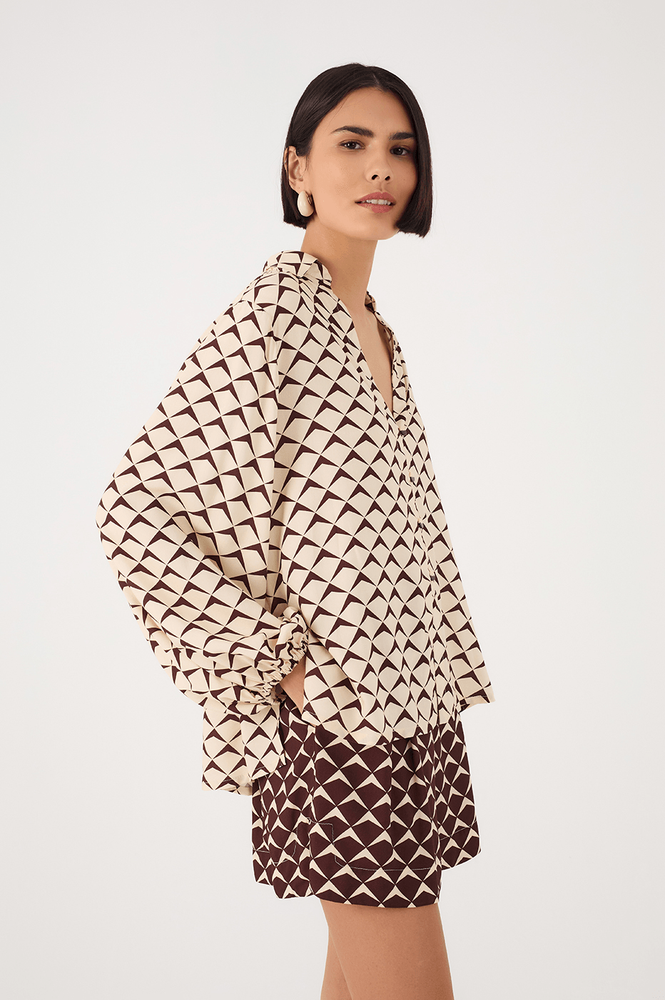 Brown Asa Delta Collared Buttoned Shirt