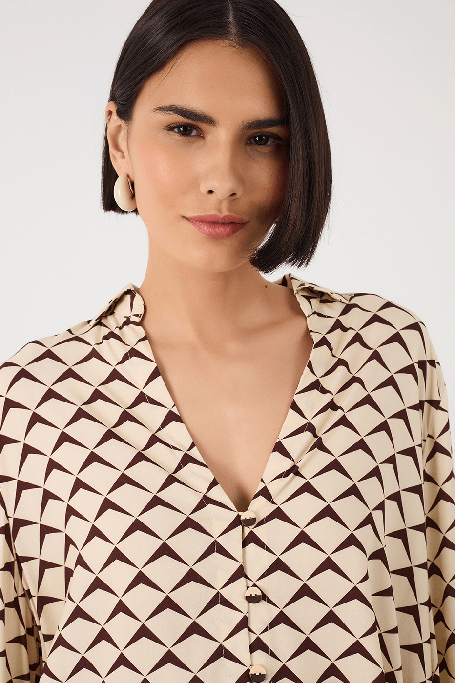 Brown Asa Delta Collared Buttoned Shirt