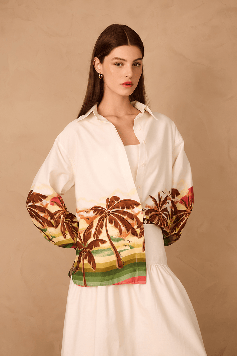 Off-White Horizonte Shirt And Crop Top Set_1