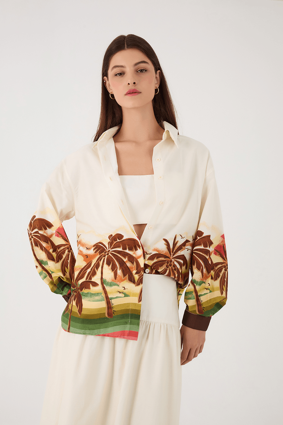 Off-White Horizonte Shirt And Crop Top Set
