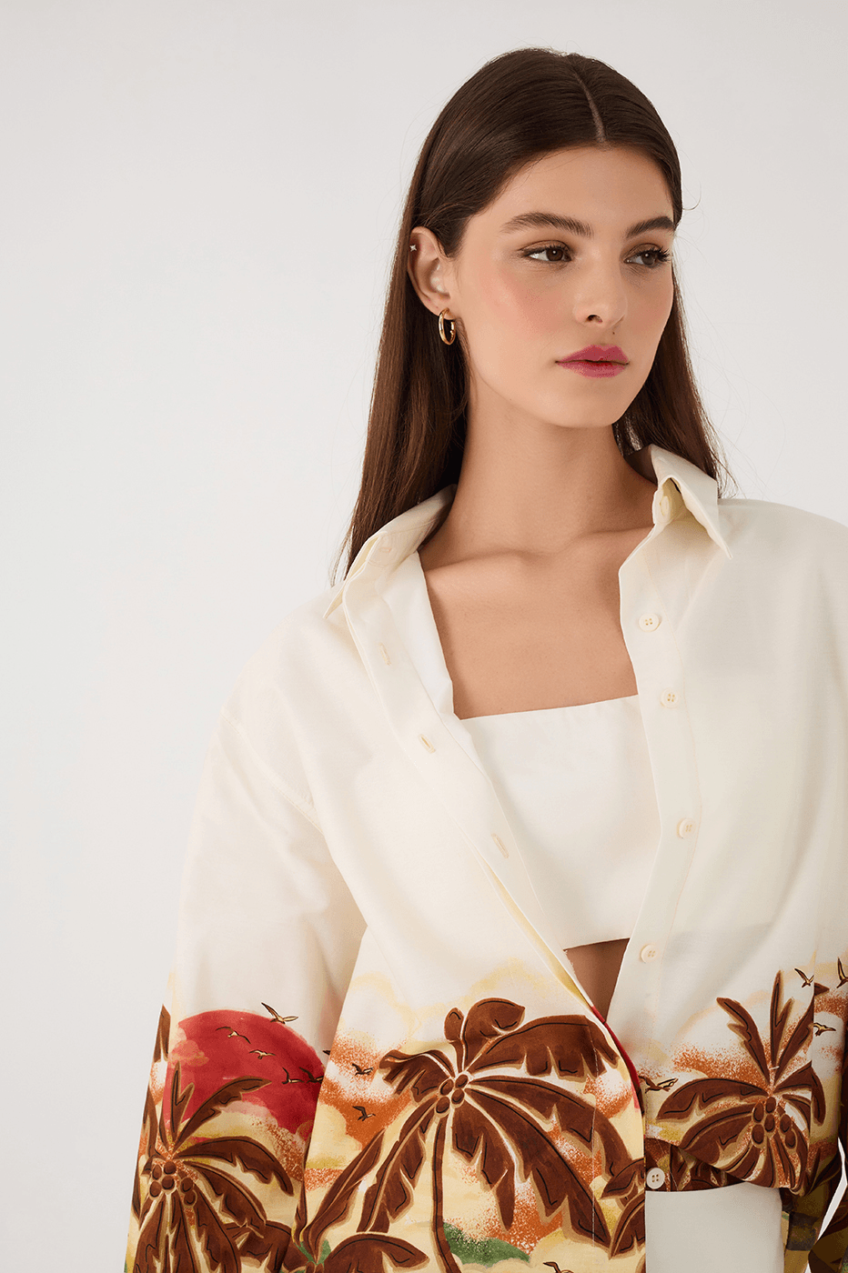 Off-White Horizonte Shirt And Crop Top Set