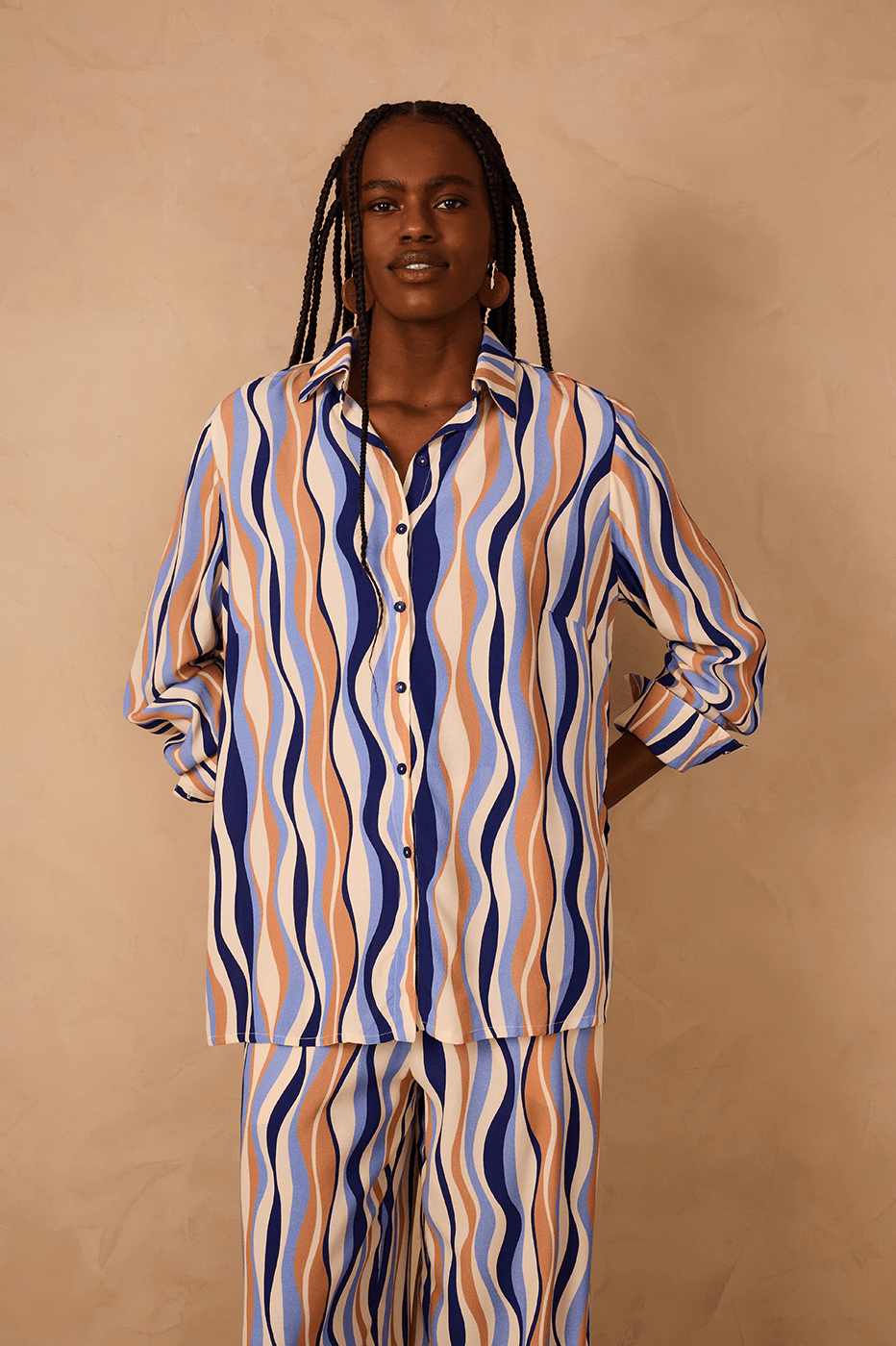Off-White Carioca Collared Buttoned Crepe Shirt