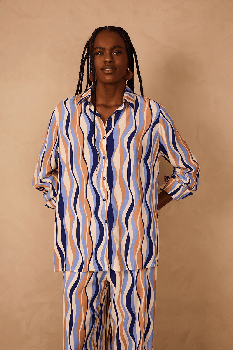 Off-White Carioca Collared Buttoned Crepe Shirt_1