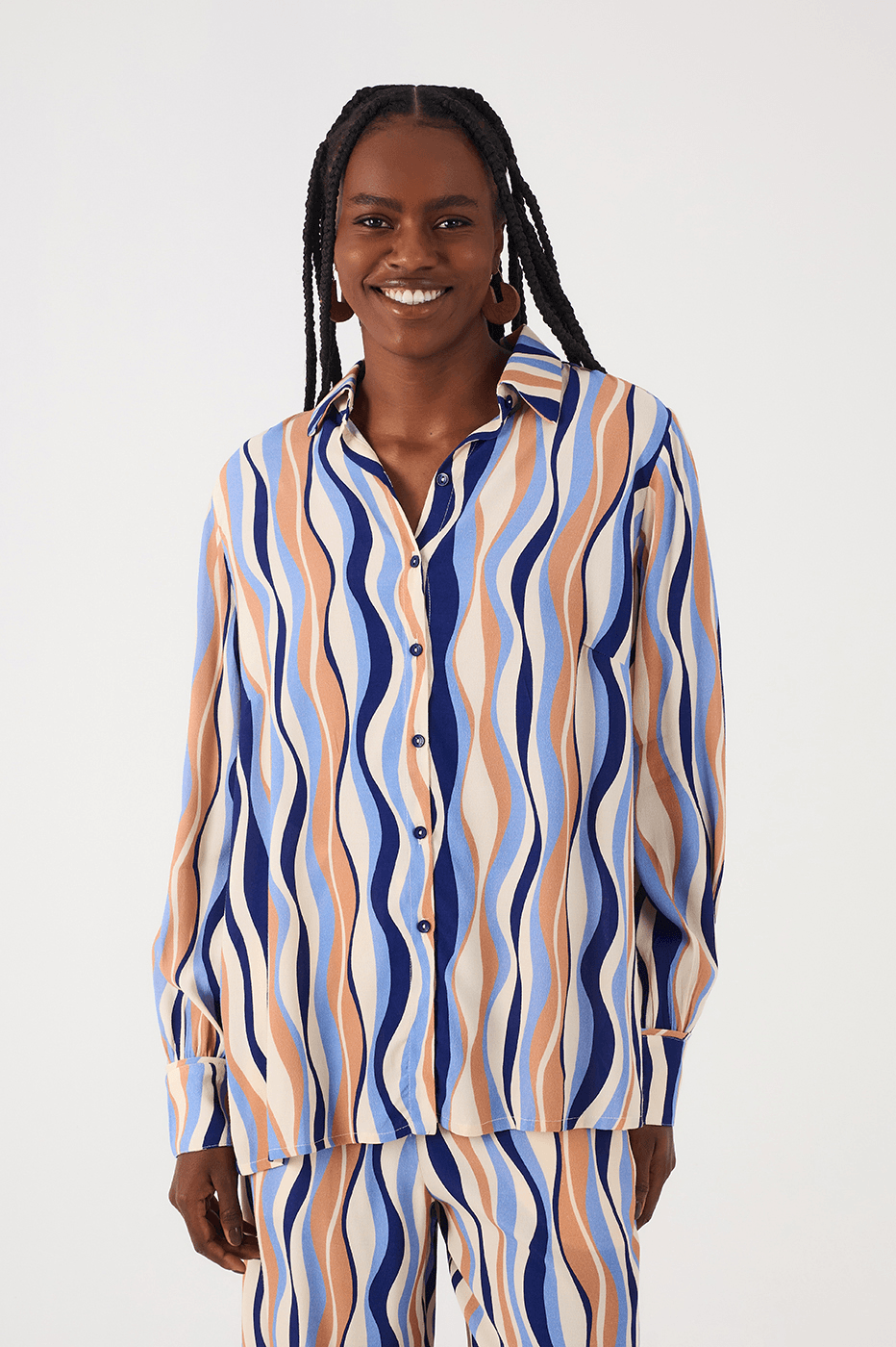 Off-White Carioca Collared Buttoned Crepe Shirt