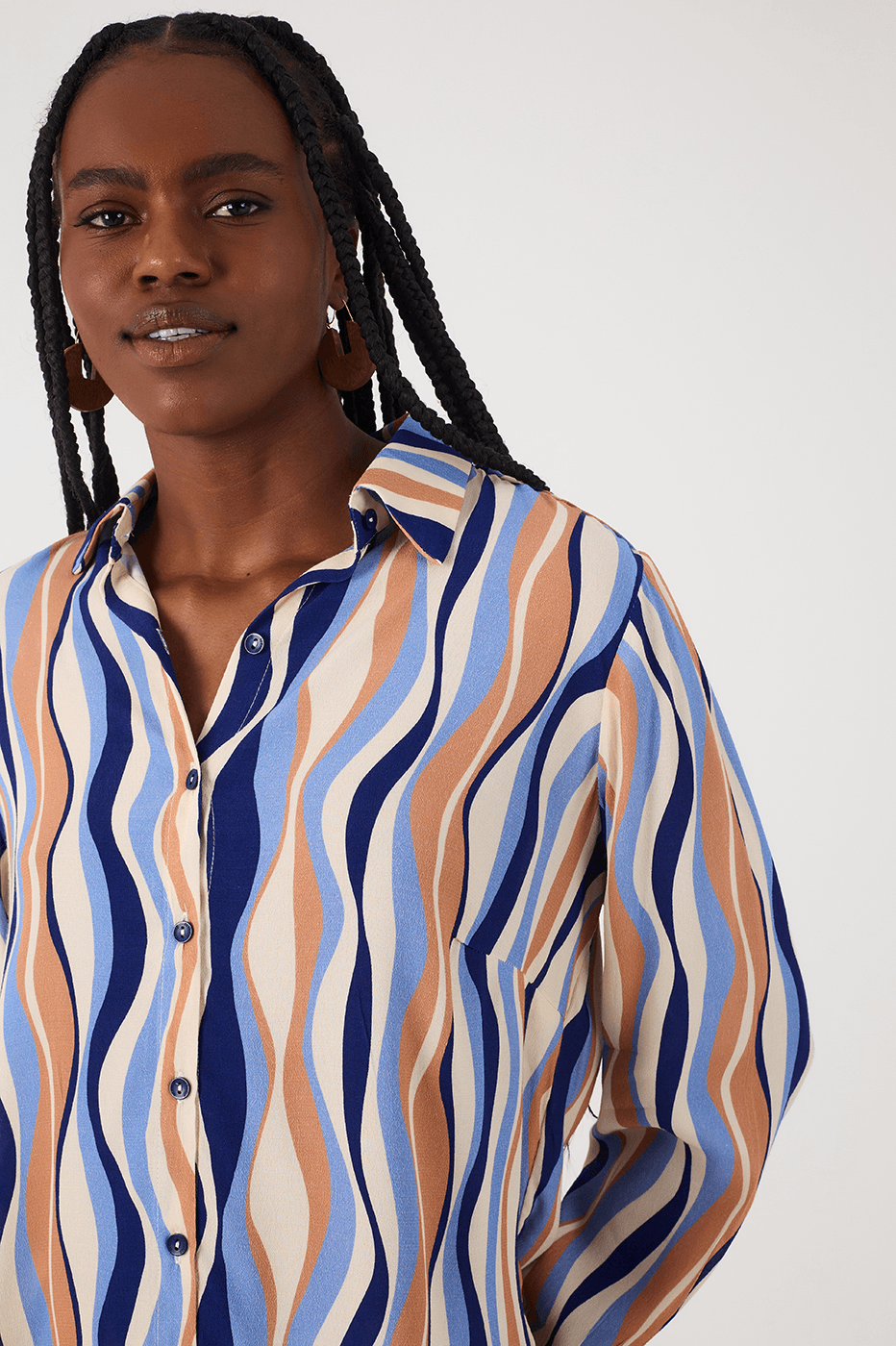 Off-White Carioca Collared Buttoned Crepe Shirt