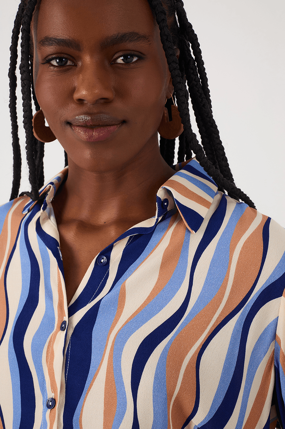 Off-White Carioca Collared Buttoned Crepe Shirt