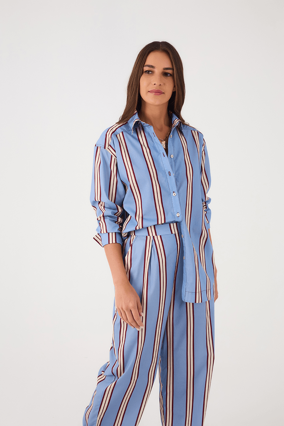 Blue Mirante Collared Buttoned Shirt