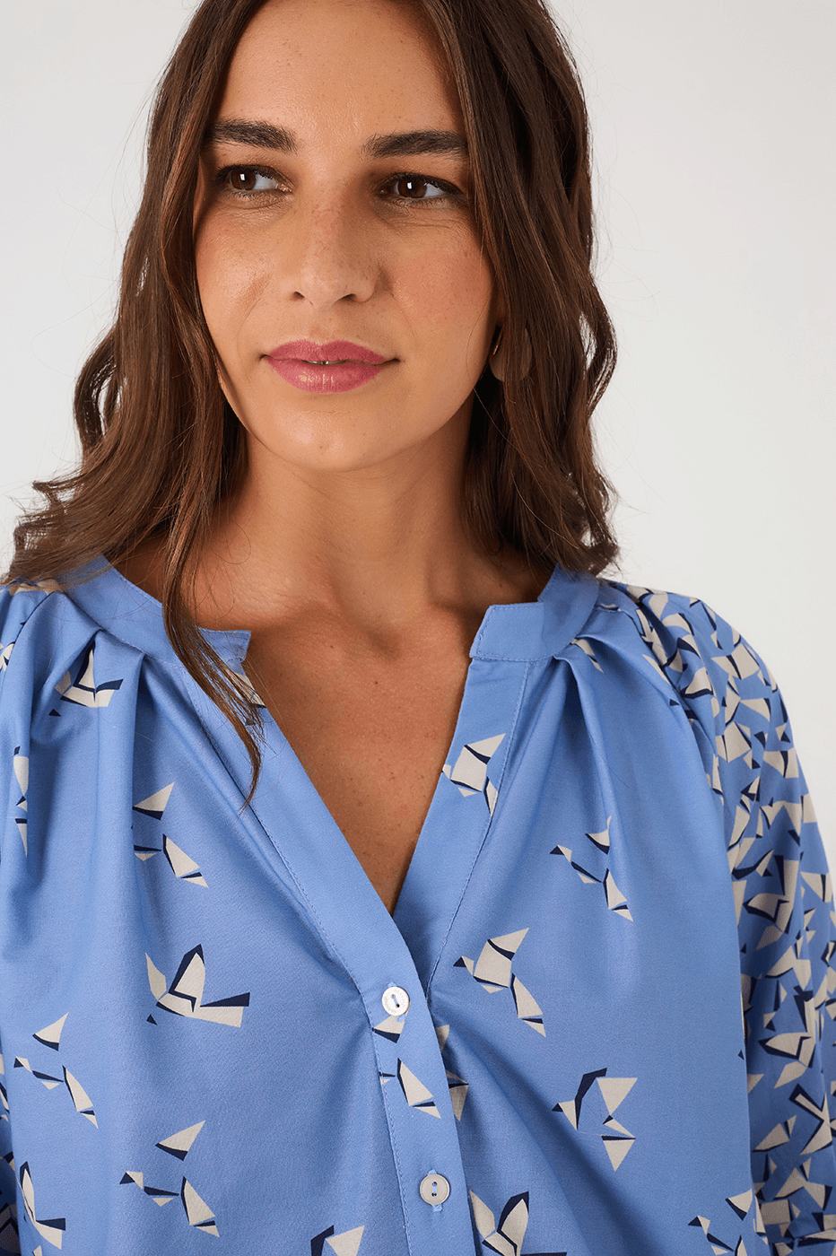 Blue Voo Livre Print Blouse