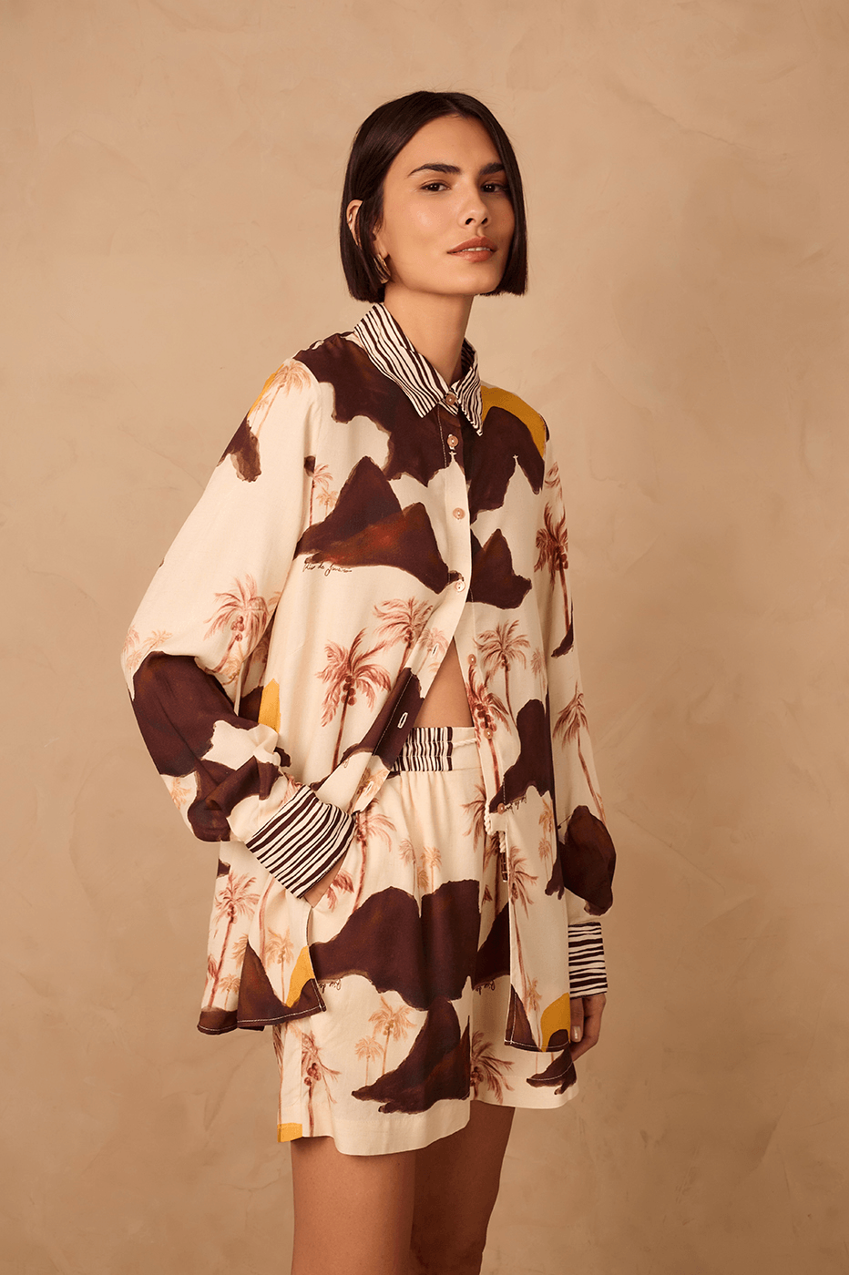 Sand Corcovado Collared Buttoned Cambric Shirt