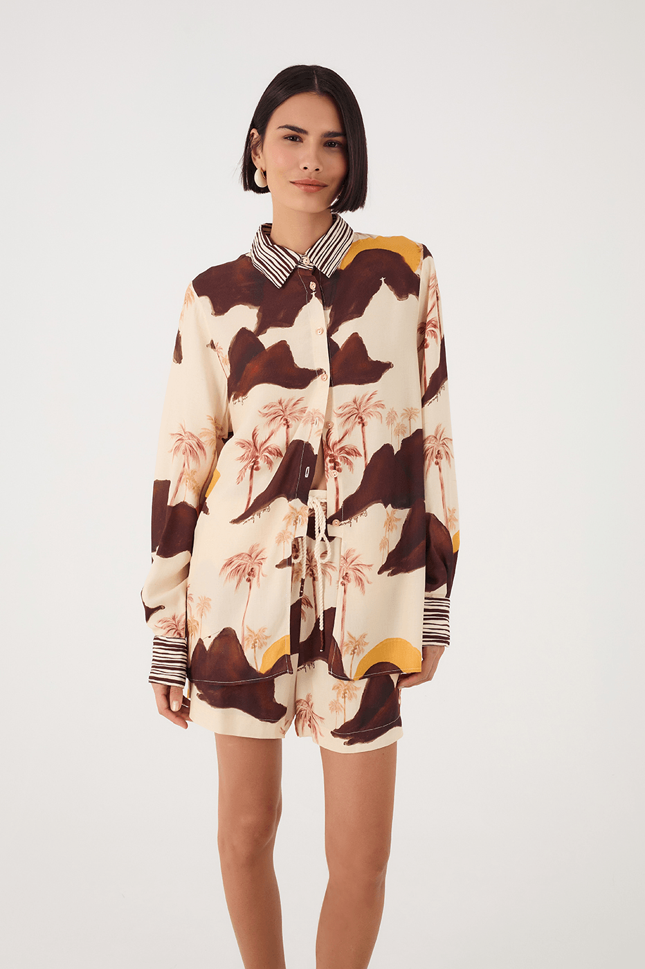 Sand Corcovado Collared Buttoned Cambric Shirt