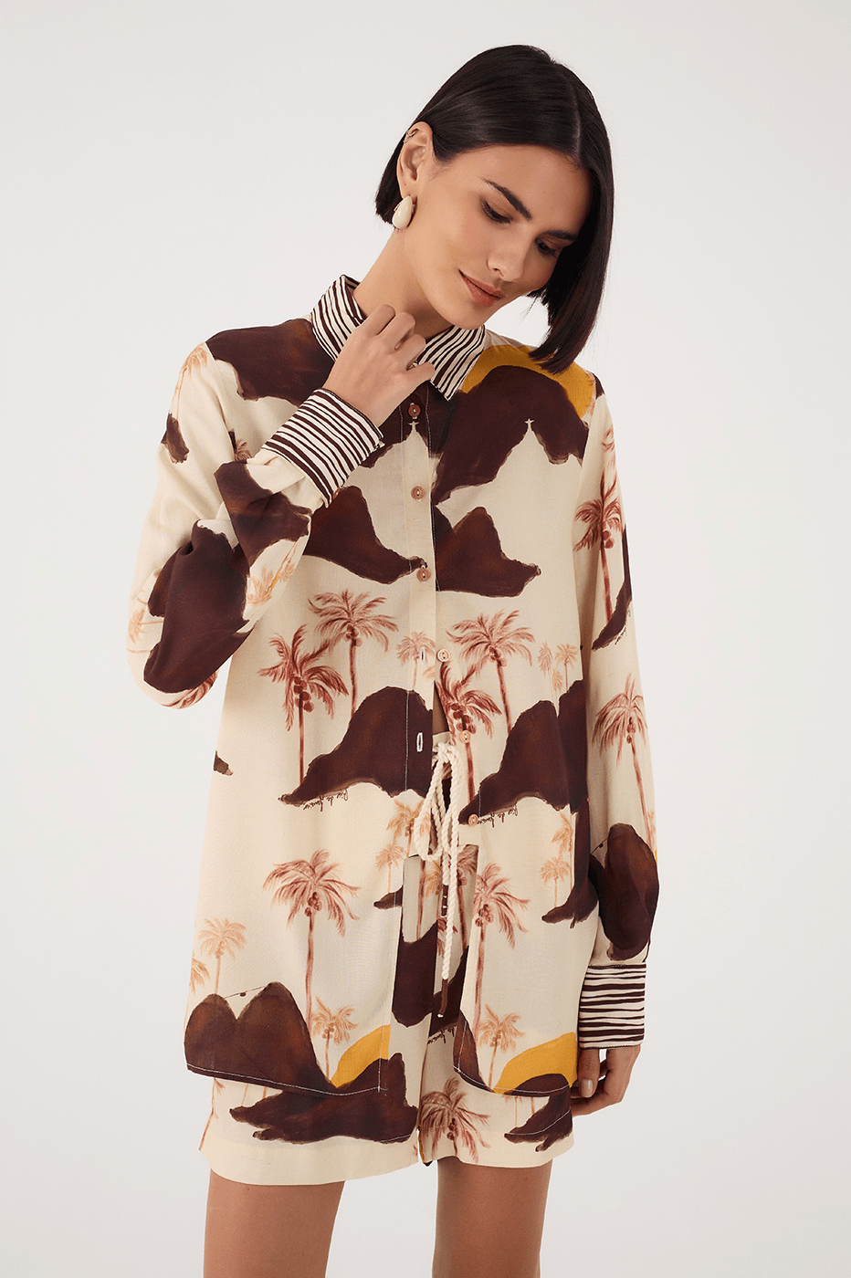 Sand Corcovado Collared Buttoned Cambric Shirt