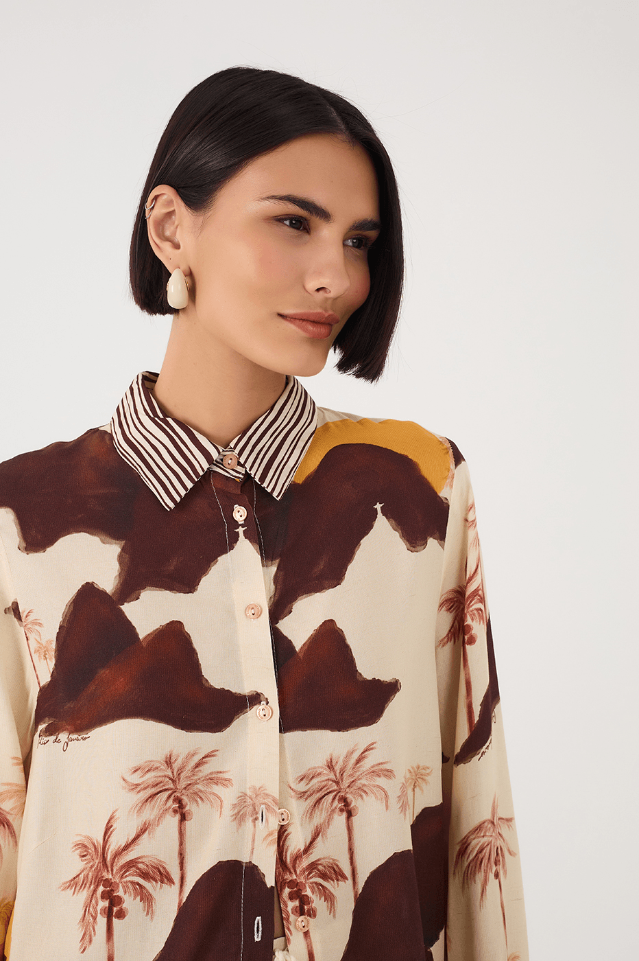 Sand Corcovado Collared Buttoned Cambric Shirt