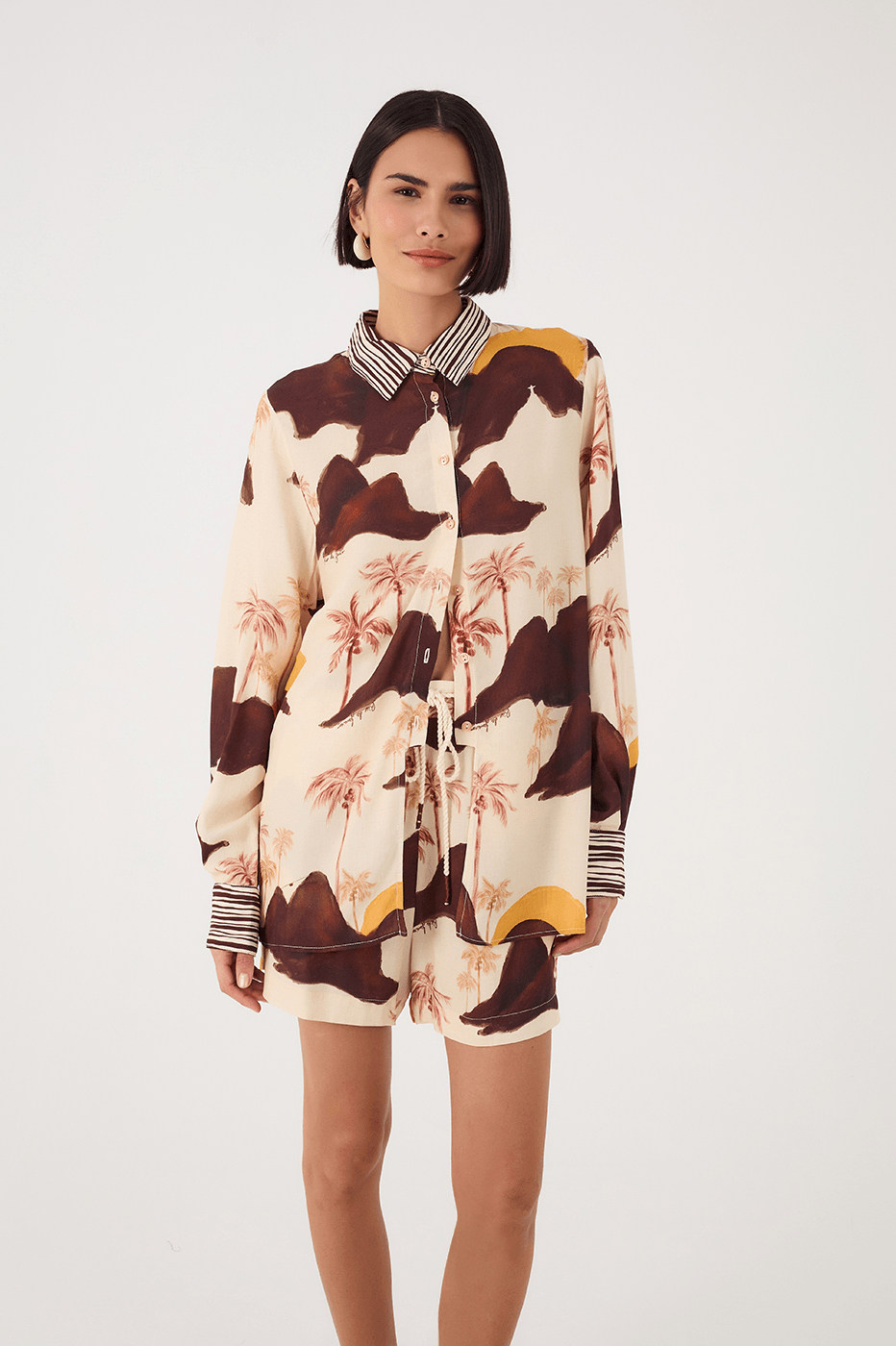 Sand Corcovado Collared Buttoned Cambric Shirt