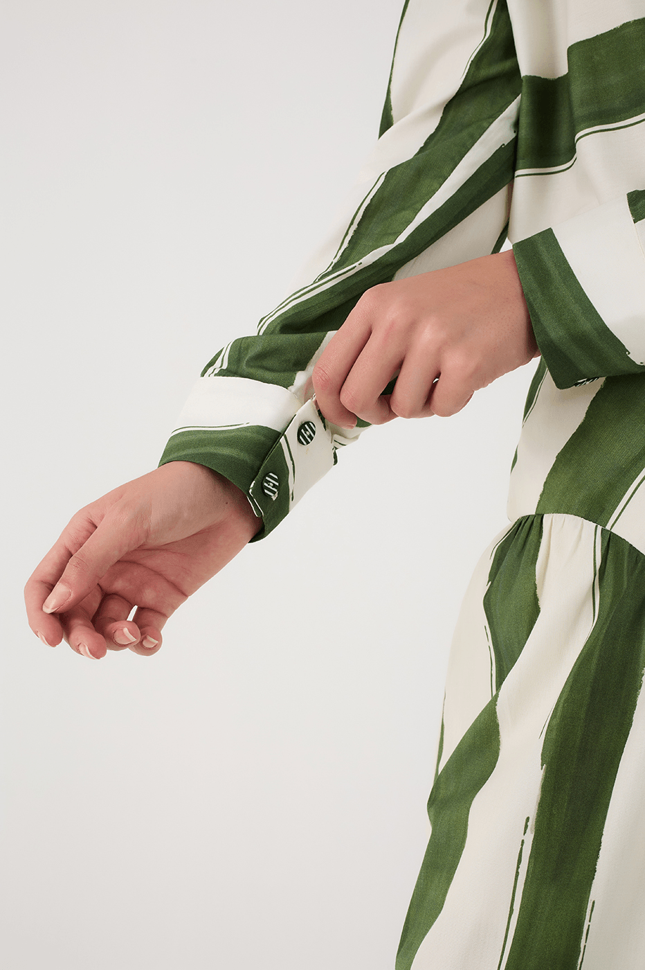 Green Natureza Printed Buttons Collared Shirt