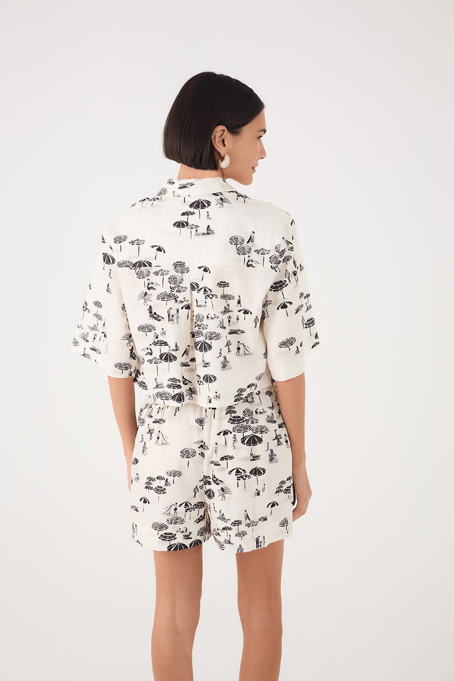 Off-White Areia Collared Buttoned Crop Shirt