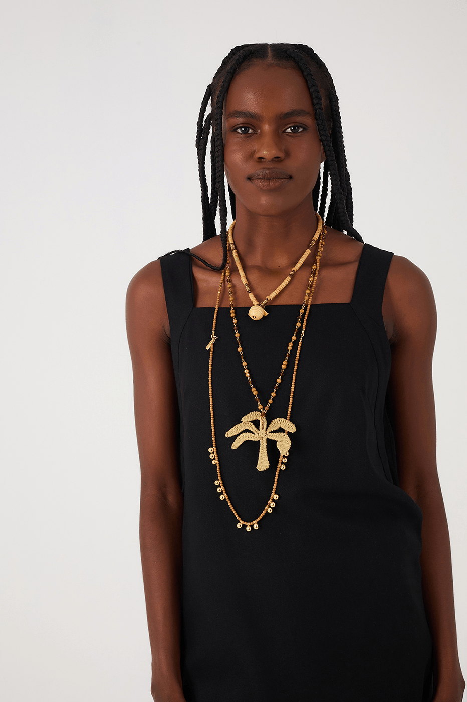 Black Square Neck Side Slits Belted Linen Midi Tunic
