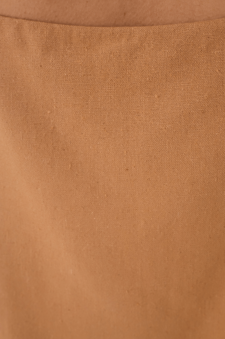 Beige Square Neck Adjustable Straps Linen Blouse