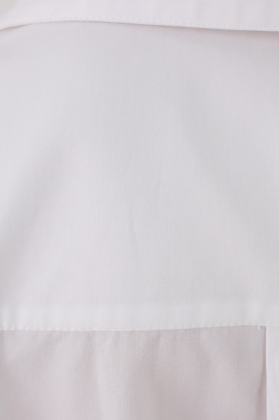 White Collared Buttoned Cuff Ties Cotton Shirt