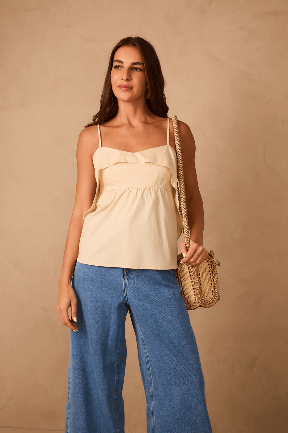 Off-White Layered Adjustable Straps Cotton Blouse