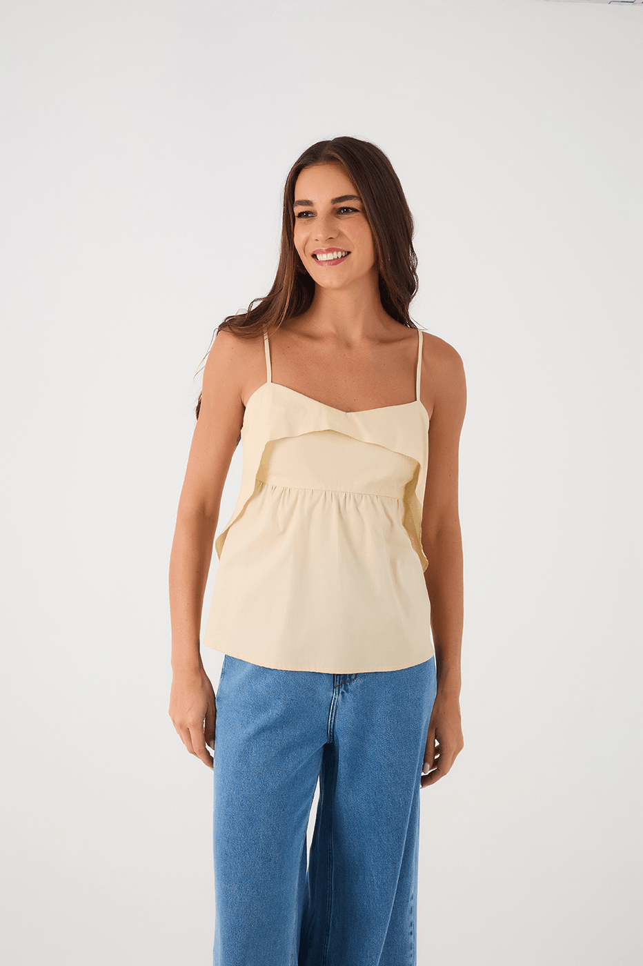 Off-White Layered Adjustable Straps Cotton Blouse