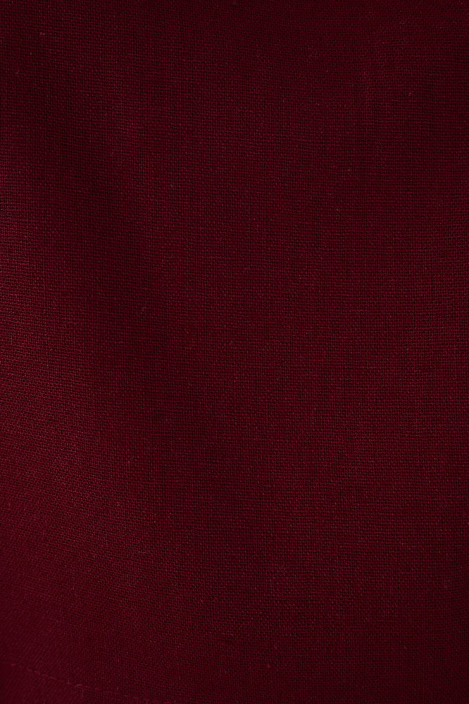 Wine Bossa Square Neck Crochet Trim Linen Crop Top