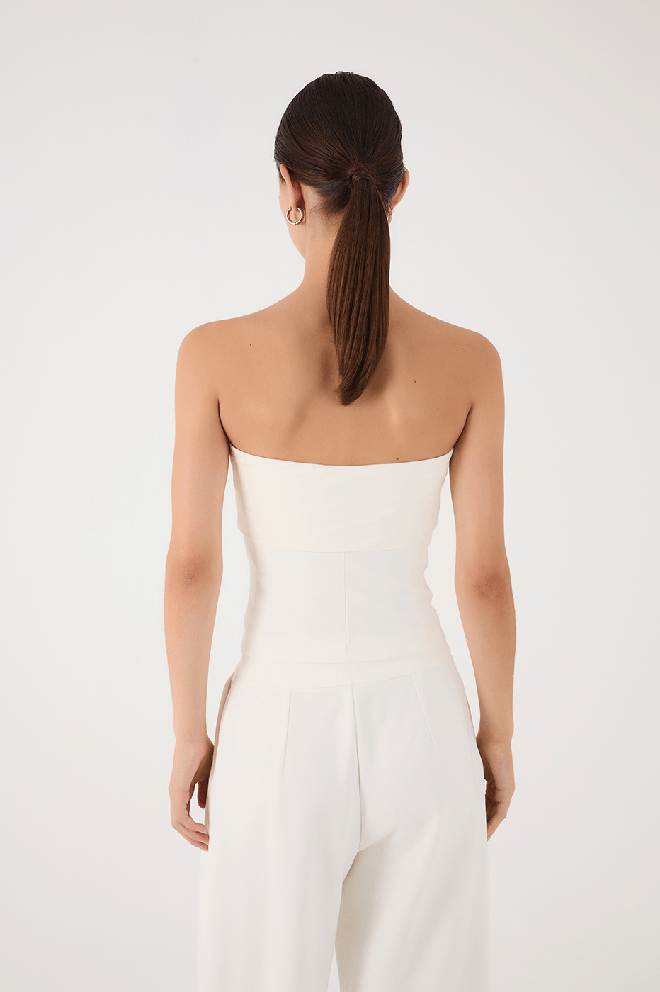 Off-White Layered Strapless Crop Top