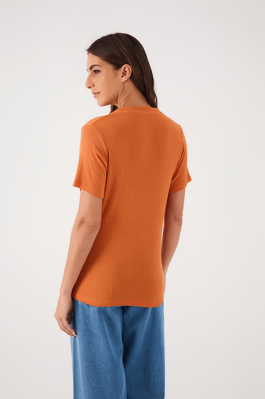 Orange Samba V Neck Short Sleeve T-Shirt