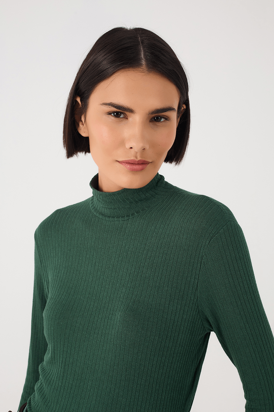 Turtleneck Ribbed Top