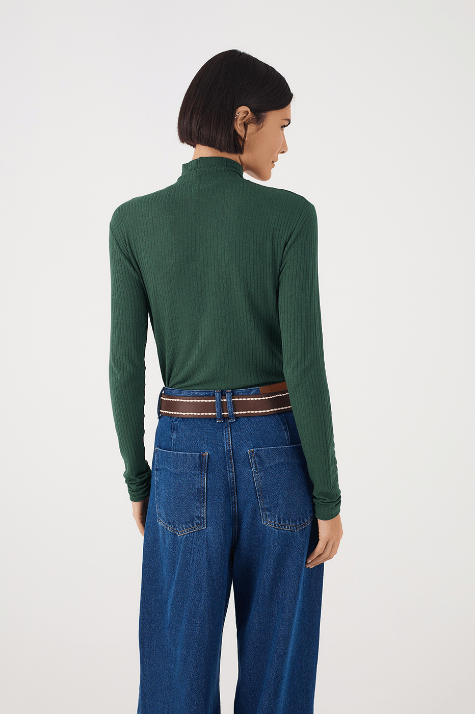 Turtleneck Ribbed Top