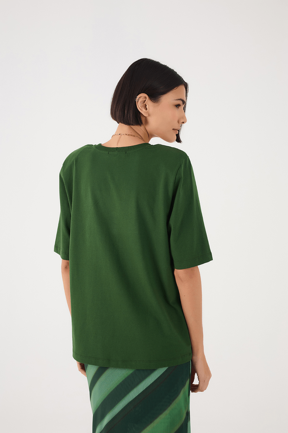 Green Botanico Padded Shoulders T-Shirt