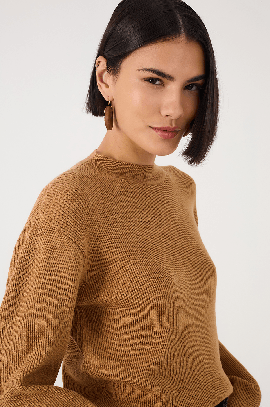 Beige Leme Crew Neck Tricot Sweater